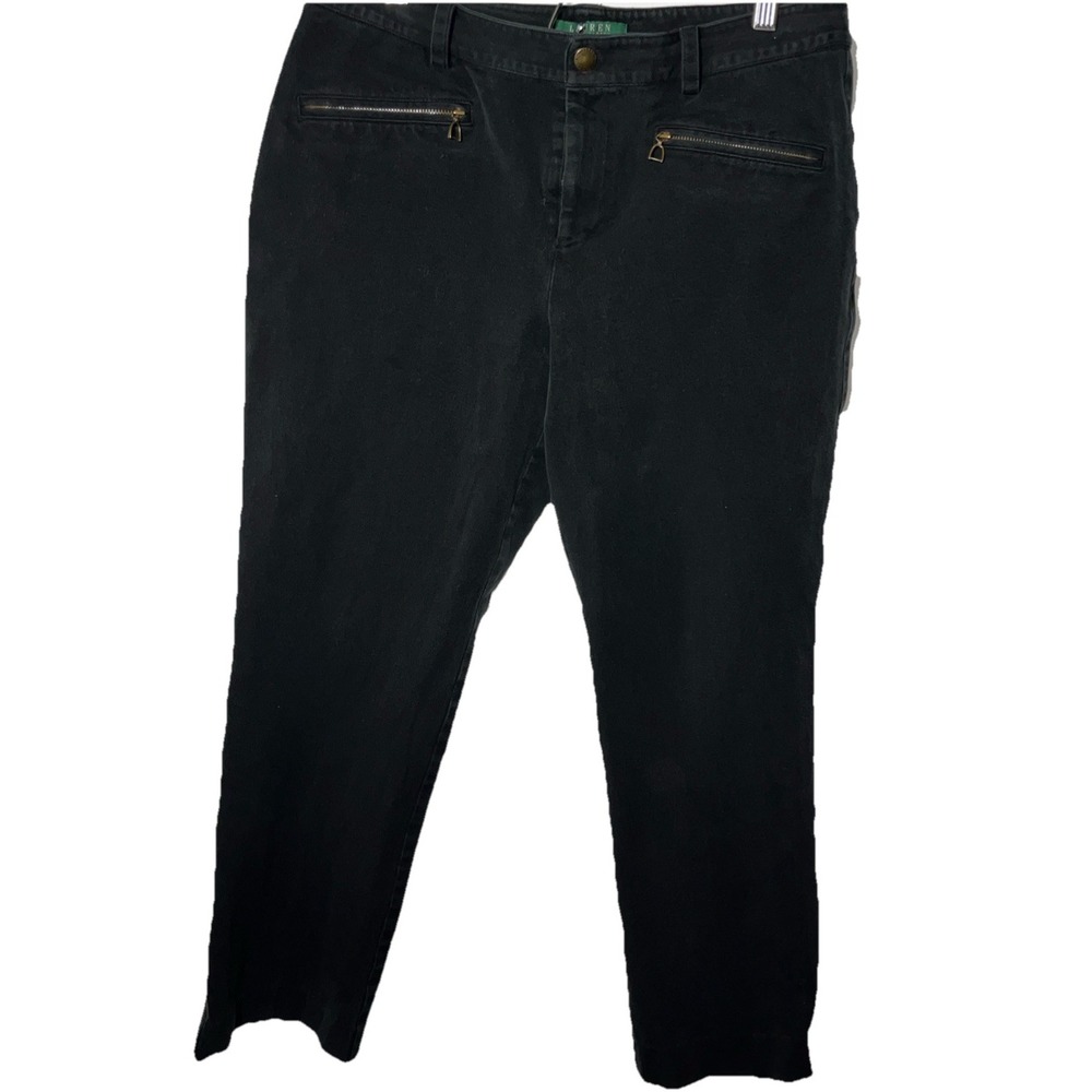 Lauren Jeans Company Ralph‎ Lauren Women's Black Cotton Elastane Pants Size 10
